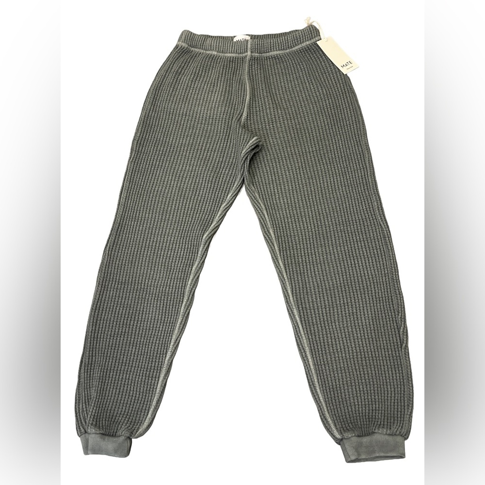 MATE THE LABEL GUARANTEED AUTHENTIC ORGANIC WAFFLE RELAXED JOGGERS FOREST S - Picture 5 of 11